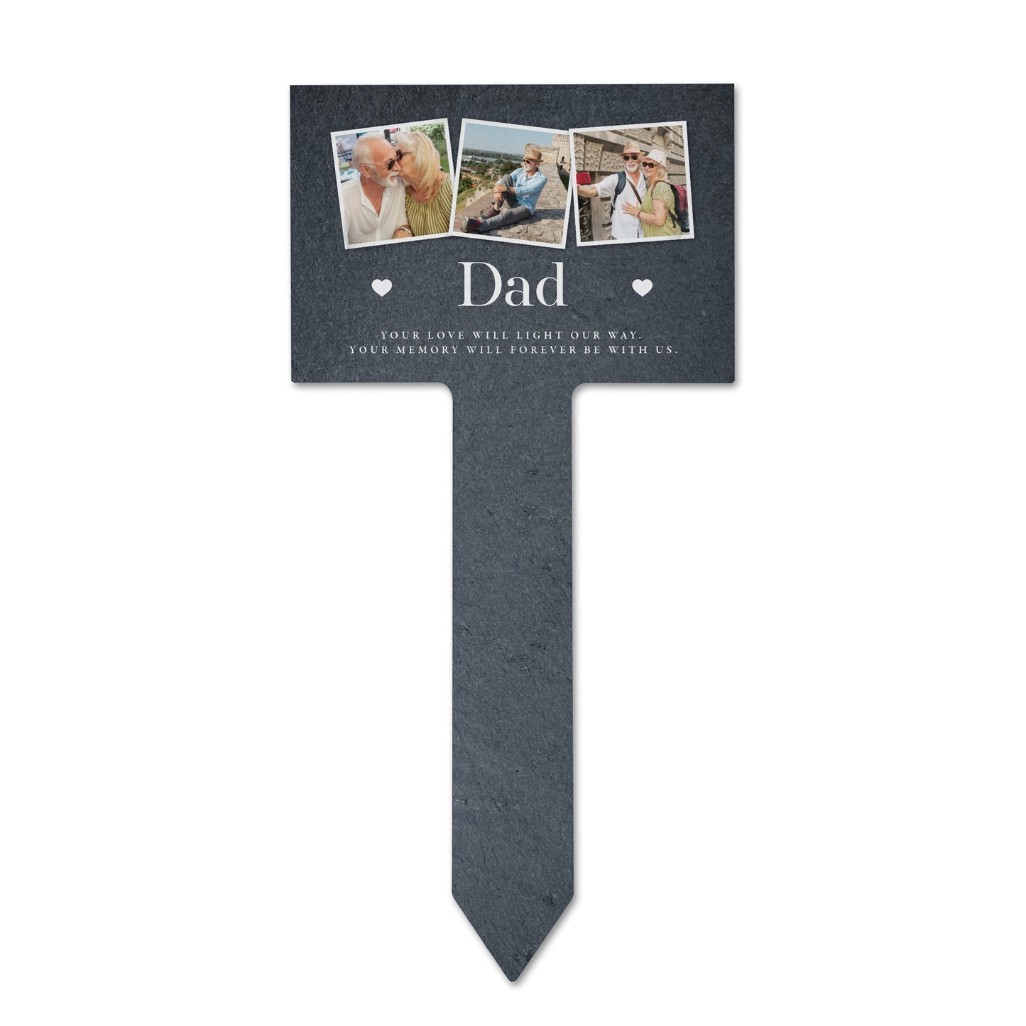 Personalised Large Photo Memorial Slate Plant Marker