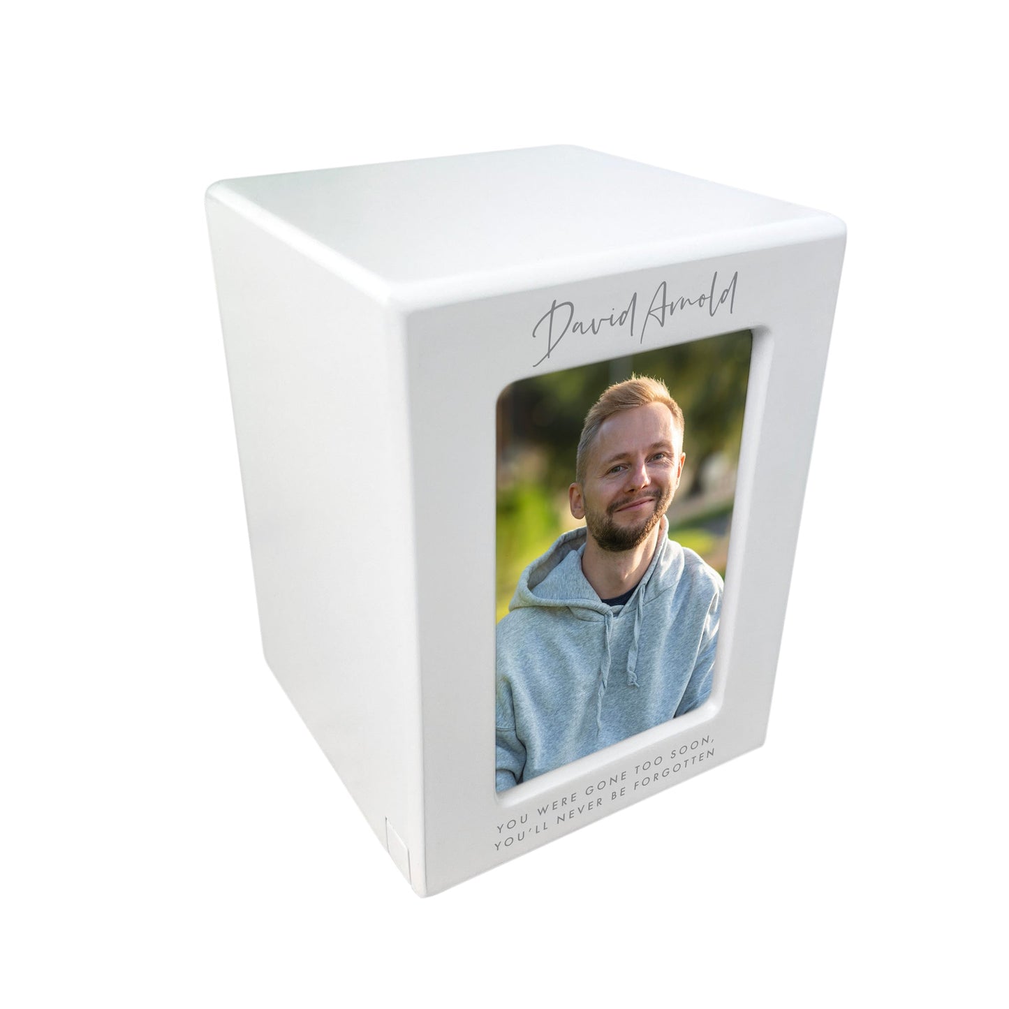 Personalised Cremation Urn For Ashes Holds 9.5cm x 6cm Photo Portrait | 0.51 Litres