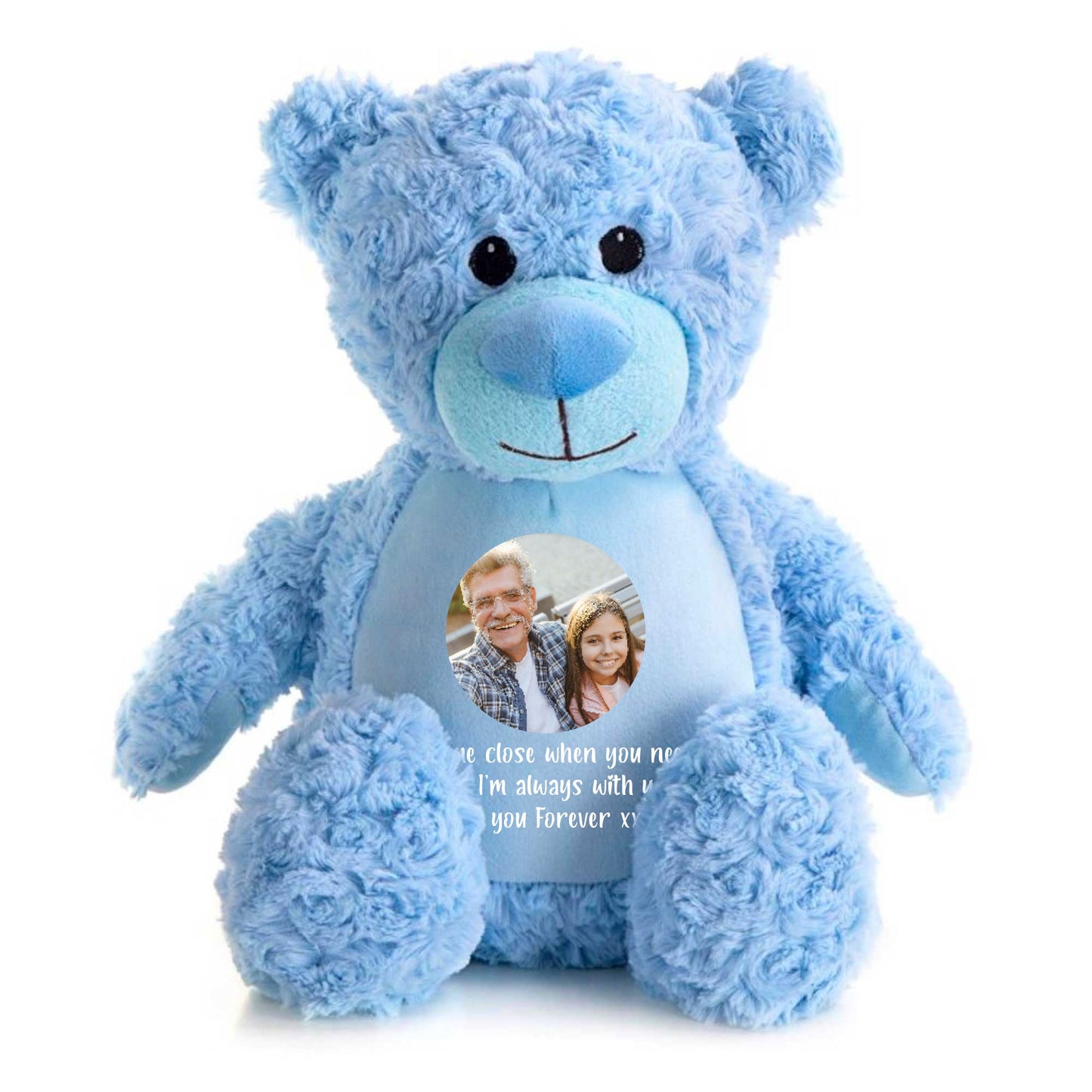 Personalised Photo Ashes Keepsake Memory Bear - Blue