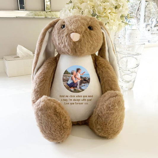 Personalised Photo Comfort Keepsake Bunny - Brown