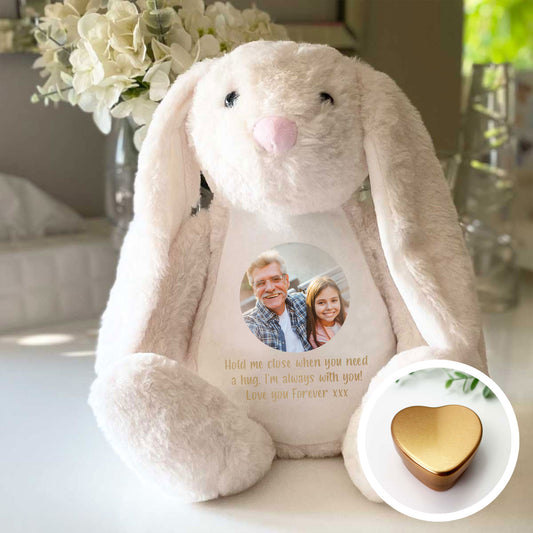 Personalised Photo Ashes Keepsake Memory Bunny - Cream