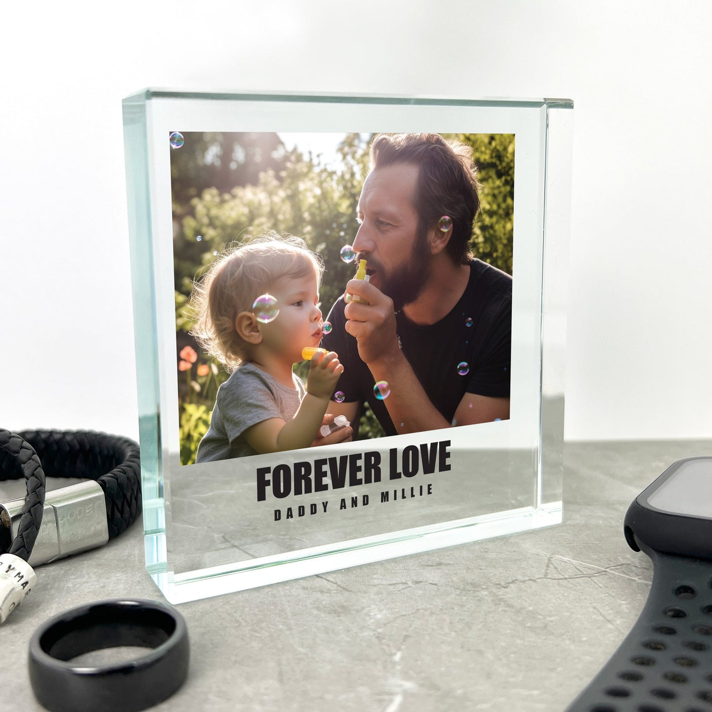 Personalised Any Message Bold Text Photo Crystal Token