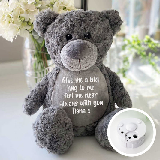 Personalised Record-A-Voice Teddy Bear - Grey