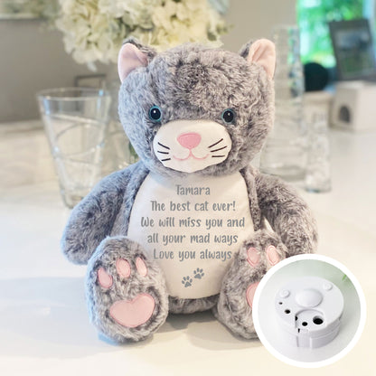 Personalised Record-A-Meow Keepsake Memory Cat