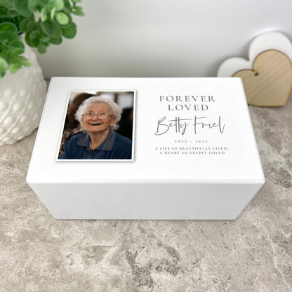 Personalised Forever Loved Photo Large Cremation Urn For Ashes | 1.44 Litres