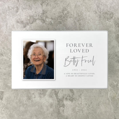 Personalised Forever Loved Photo Large Cremation Urn For Ashes | 1.44 Litres