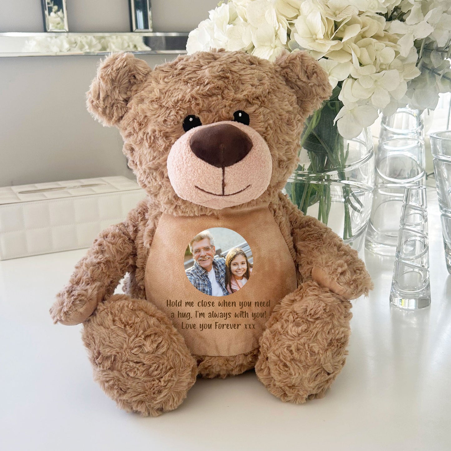 Personalised Photo Record-A-Voice Keepsake Memory Bear - Light Brown