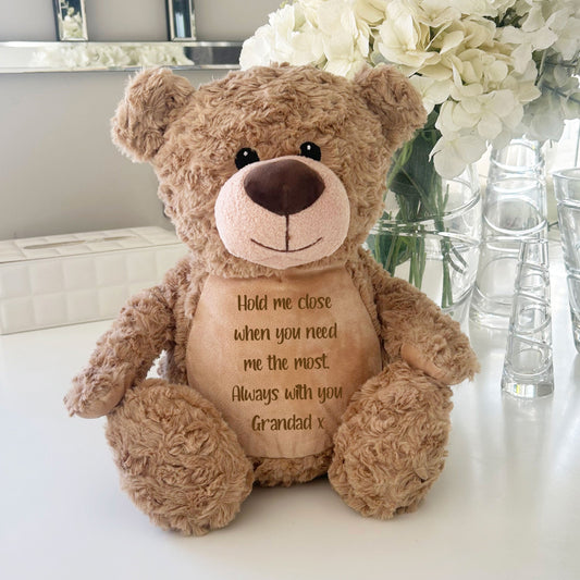 Personalised Ashes Keepsake Memory Bear - Light Brown