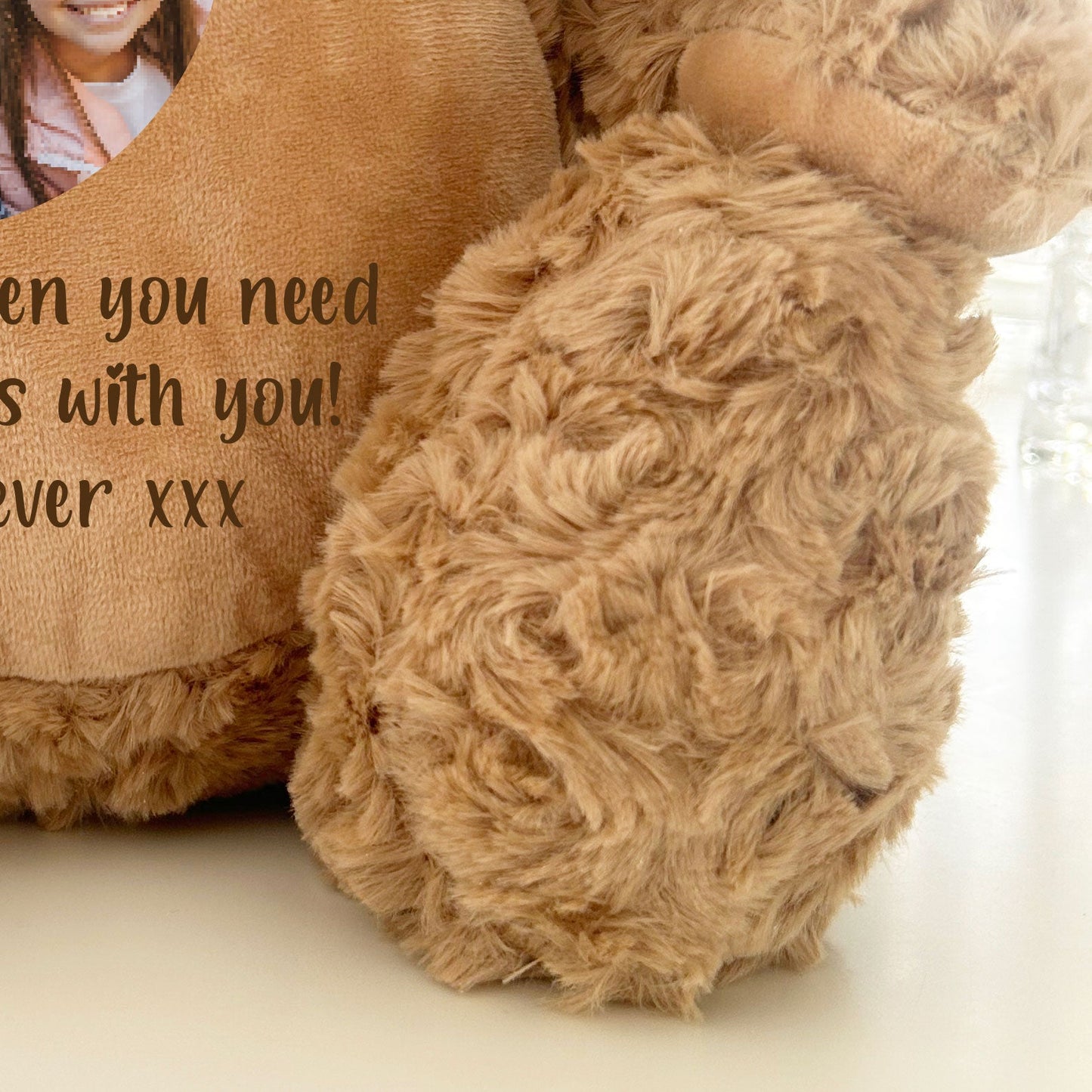 Personalised Photo Ashes Keepsake Memory Bear - Light Brown