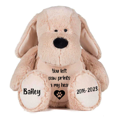 Personalised Pawprints On Our Hearts Ashes  Memorial Dog