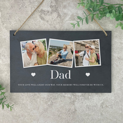 Personalised Photo Memorial Slate Hanging Plaque 25 x 15cm