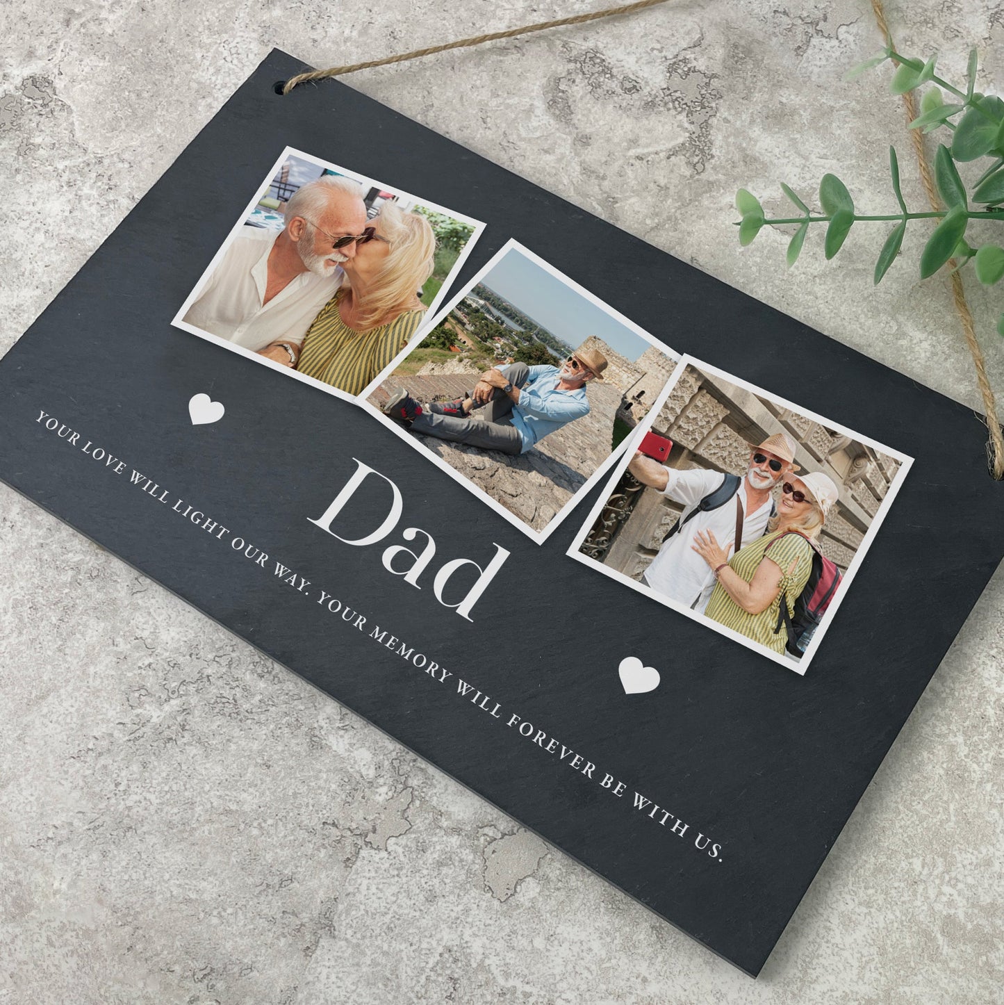 Personalised Photo Memorial Slate Hanging Plaque 25 x 15cm