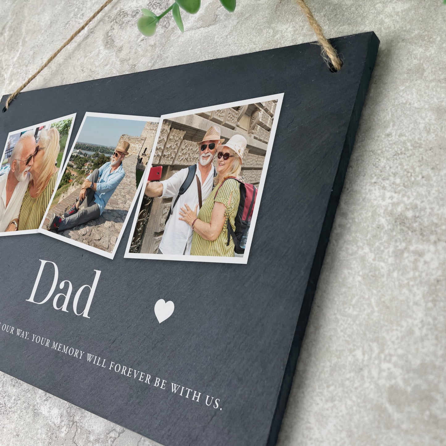 Personalised Photo Memorial Slate Hanging Plaque 25 x 15cm