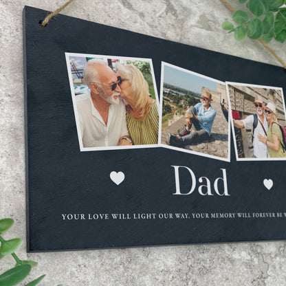 Personalised Photo Memorial Slate Hanging Plaque 25 x 15cm