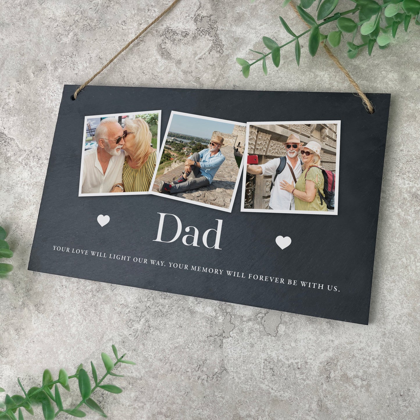 Personalised Photo Memorial Slate Hanging Plaque 25 x 15cm