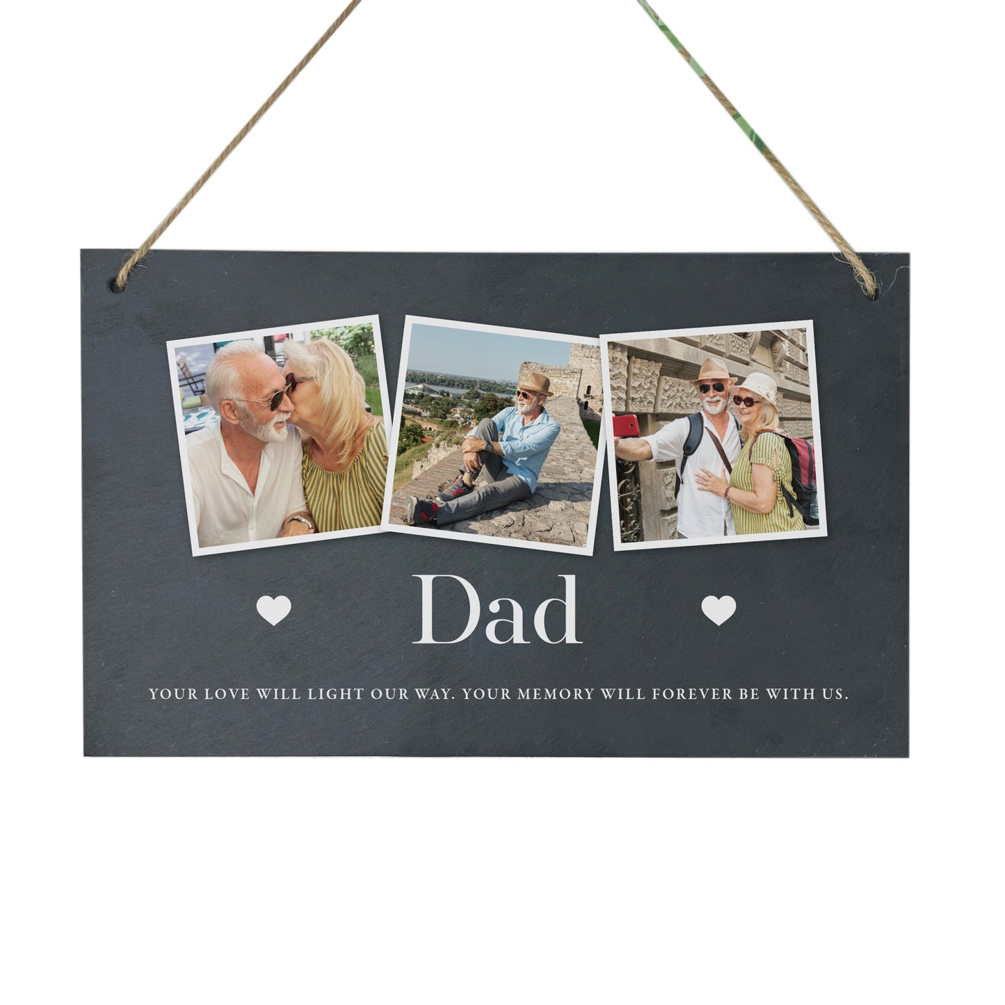 Personalised Photo Memorial Slate Hanging Plaque 25 x 15cm