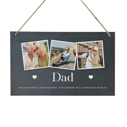 Personalised Photo Memorial Slate Hanging Plaque 25 x 15cm