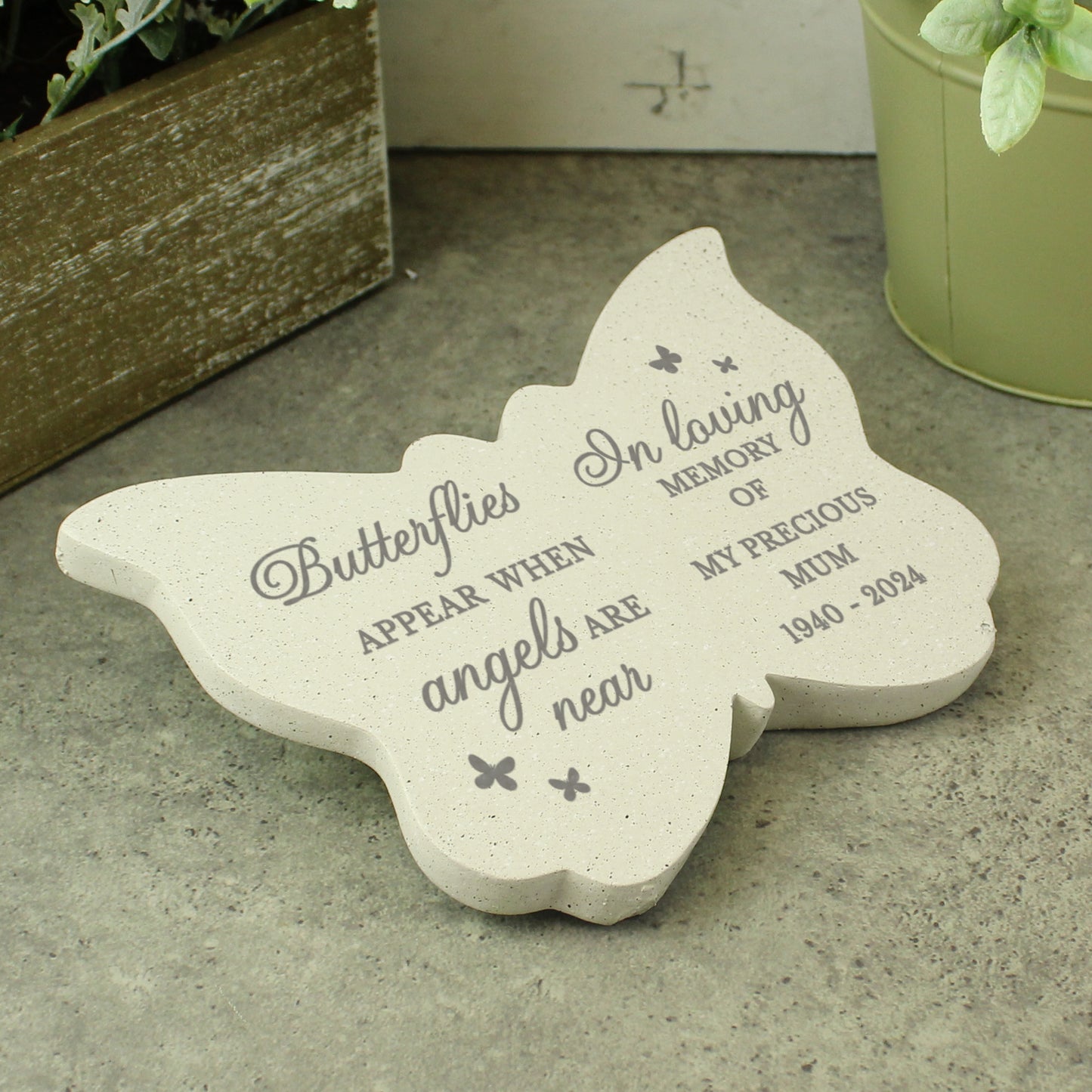 Personalised Outdoor Memorial Butterfly Tribute. '... When Angels Are Near'