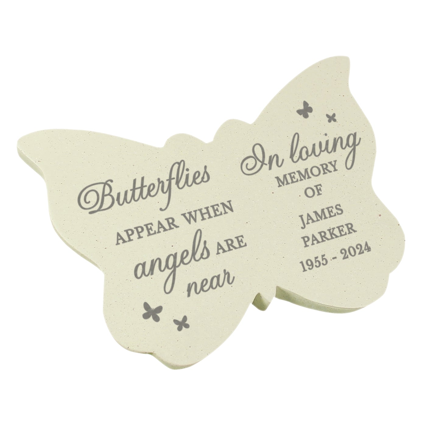 Personalised Outdoor Memorial Butterfly Tribute. '... When Angels Are Near'