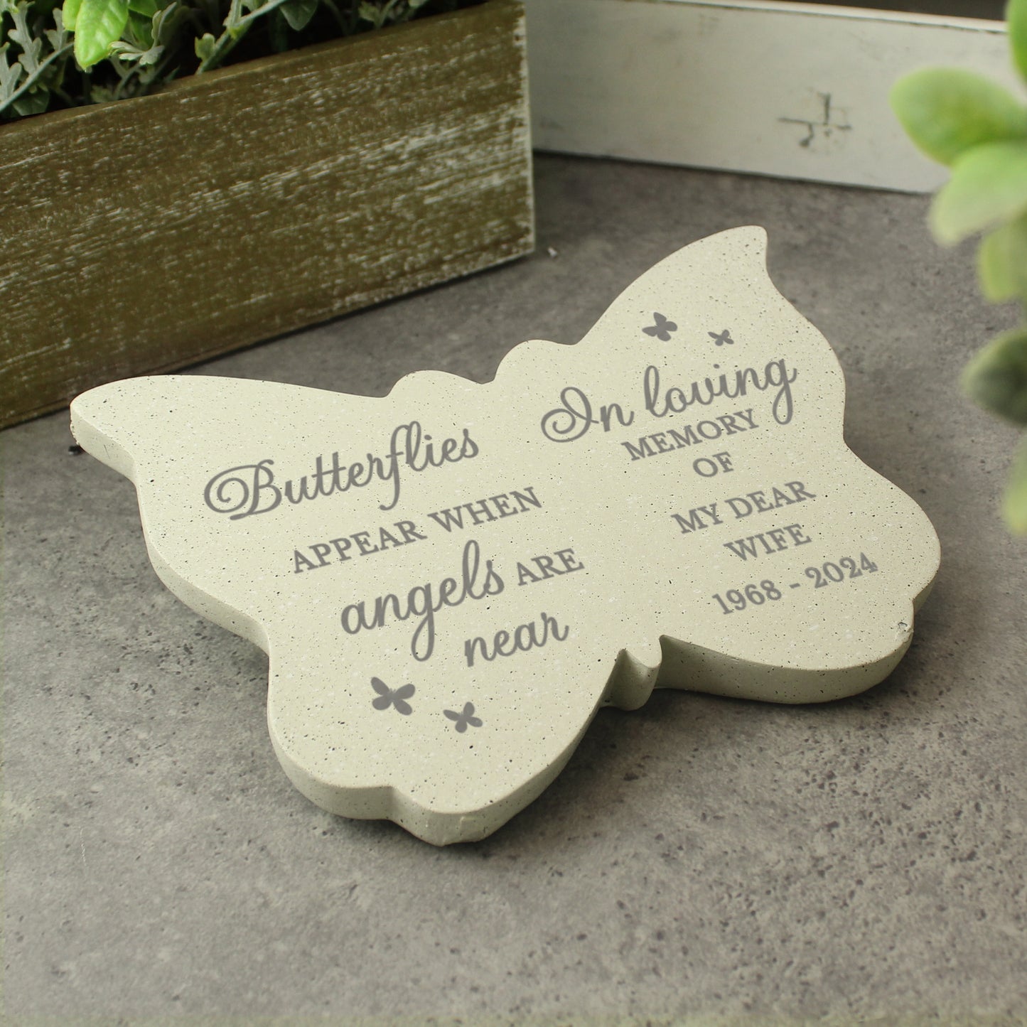 Personalised Outdoor Memorial Butterfly Tribute. '... When Angels Are Near'