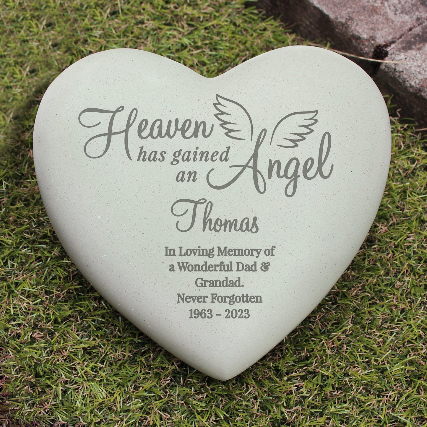 Personalised Little Angel Heart Memorial