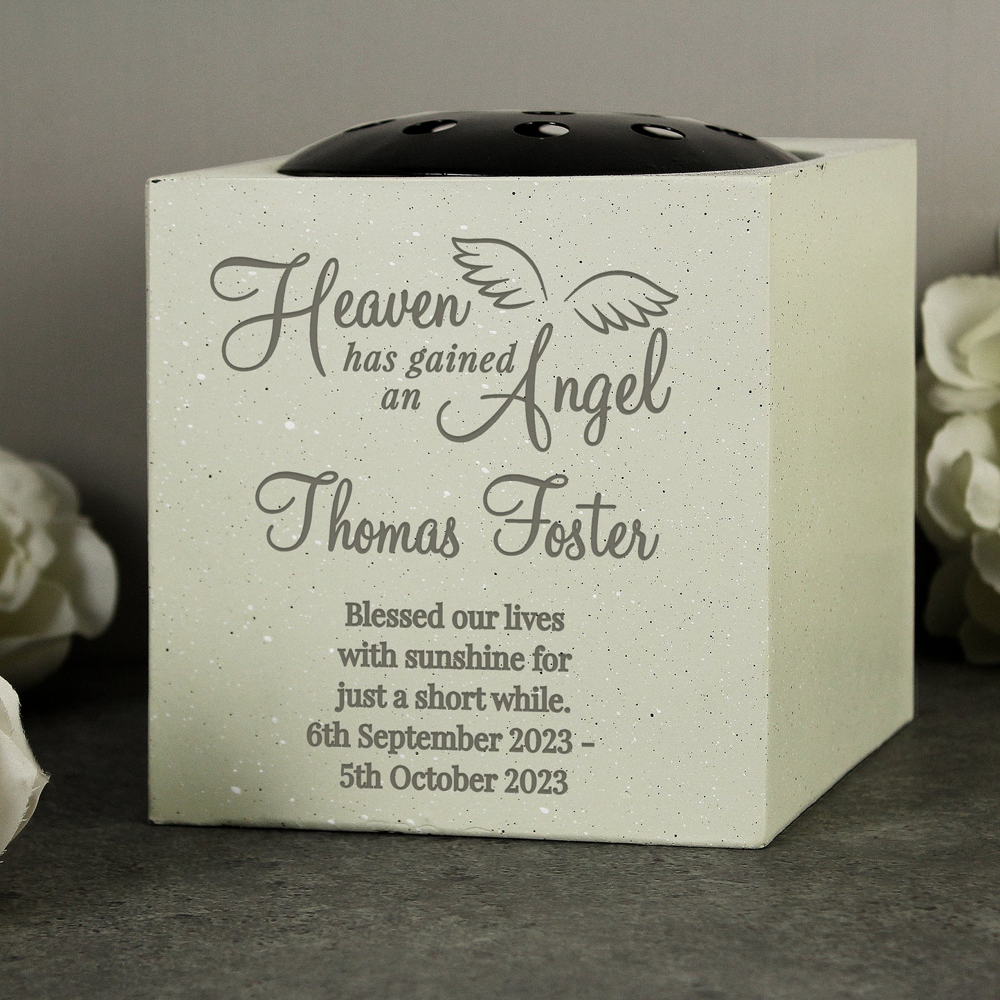 Personalised Little Angel Memorial Vase