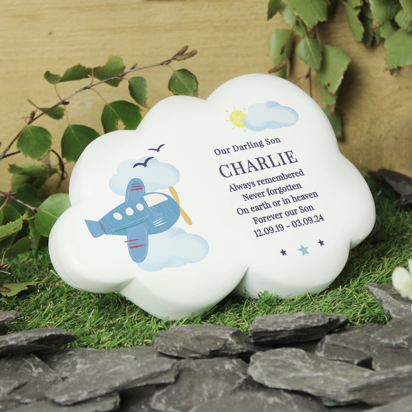 Personalised Plane Resin Memorial Cloud