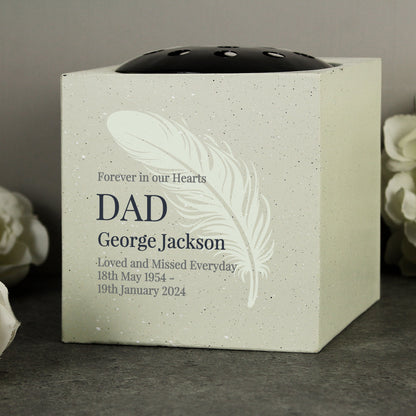 Personalised Feather Memorial Vase