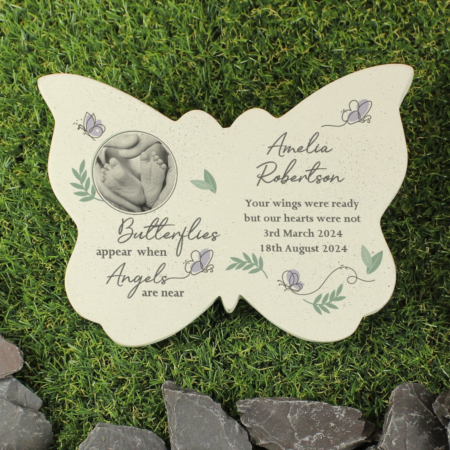 Personalised Butterflies Appear Style Photo Upload Memorial Resin Butterfly