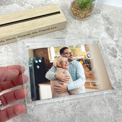 Personalised Any Custom Text Wooden Base 6x4" Photo Frame