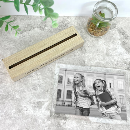 Personalised Any Custom Text Wooden Base 6x4" Photo Frame