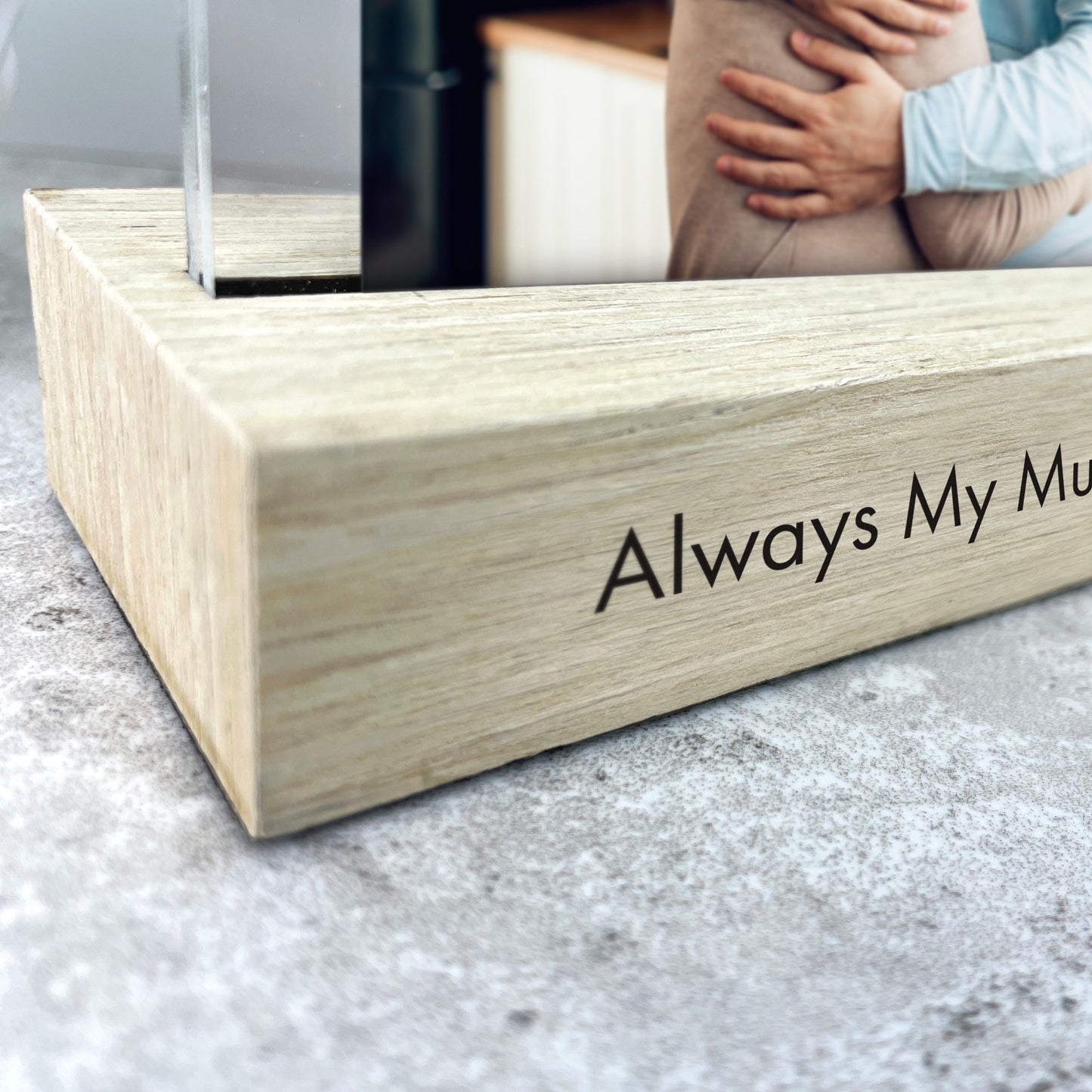 Personalised Any Custom Text Wooden Base 6x4" Photo Frame