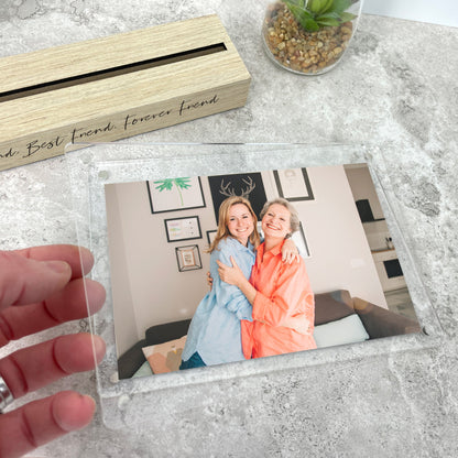 Personalised Any Custom Text Wooden Base 6x4" Photo Frame