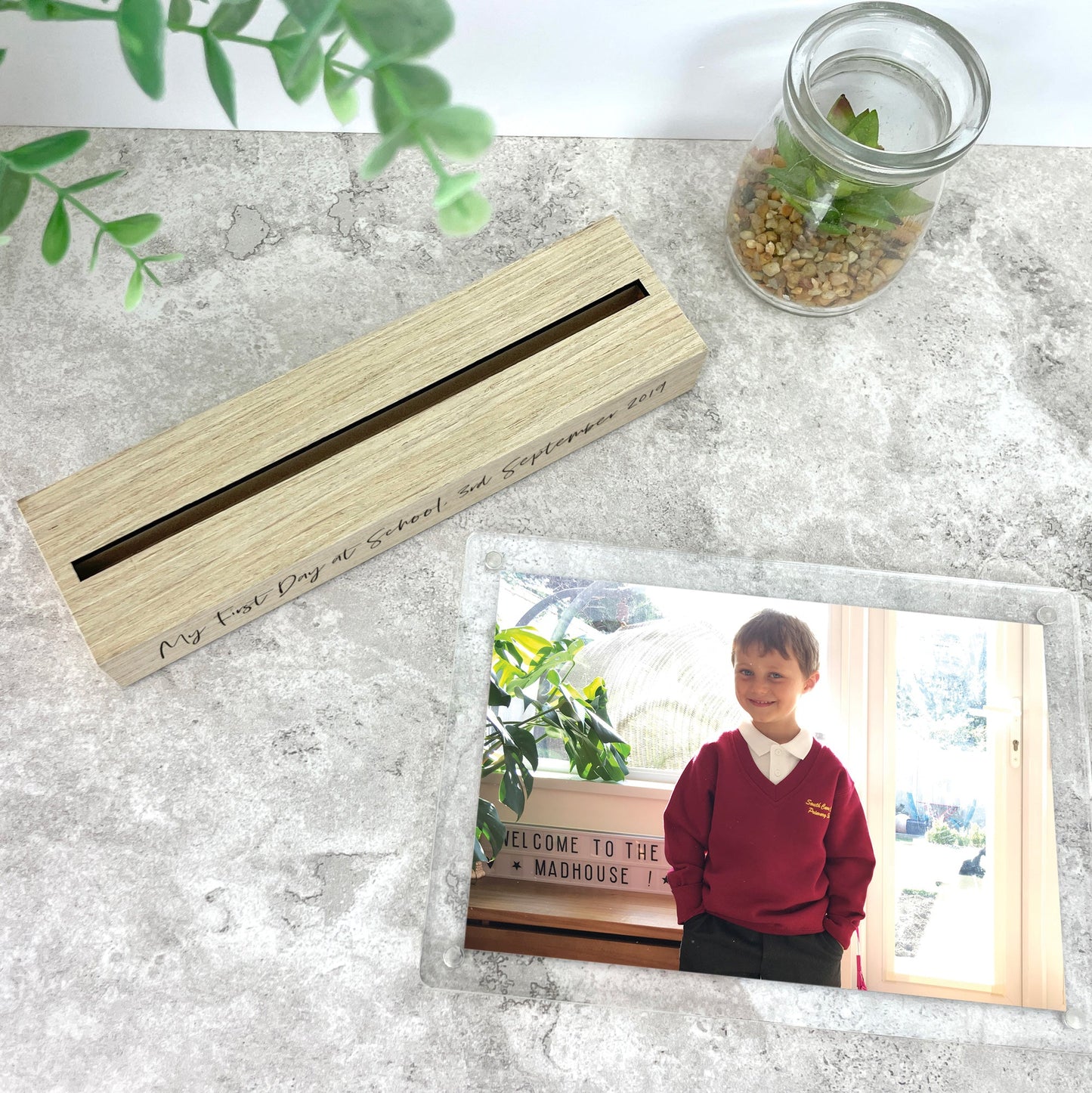 Personalised Any Custom Text Wooden Base 6x4" Photo Frame