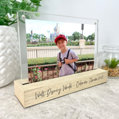 Personalised Any Custom Text Wooden Base 6x4" Photo Frame