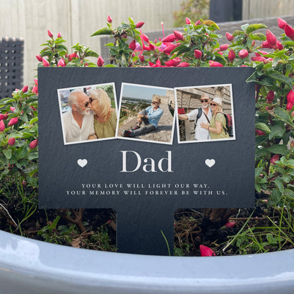 Personalised Large Photo Memorial Slate Plant Marker