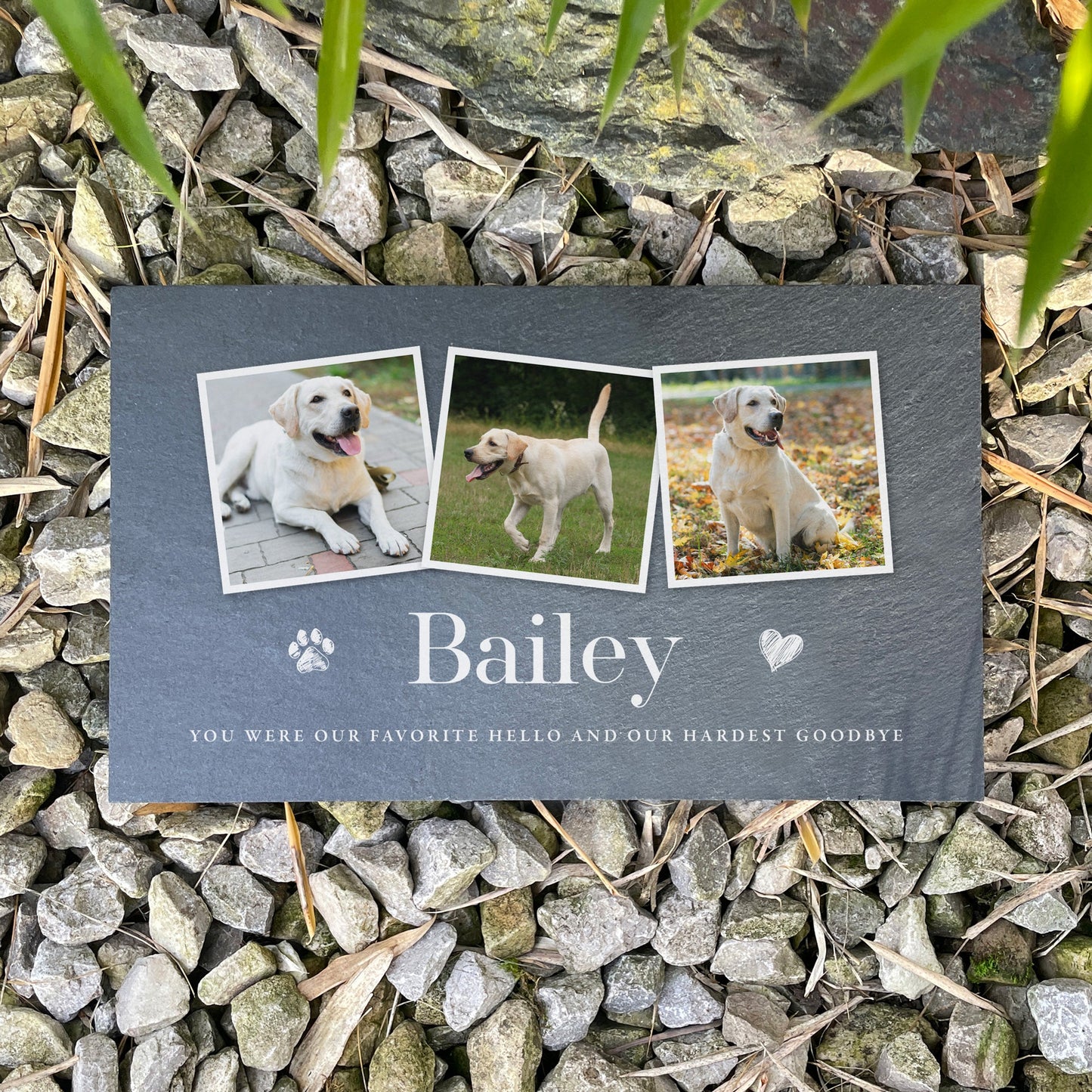 Personalised Pet Photo Slate Grave Marker 25 x 15cm