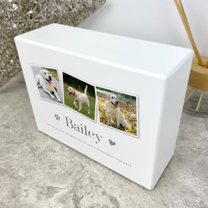 Personalised Any Message Three Photo Cremation Urn For Pets Ashes | 1.09 Litres