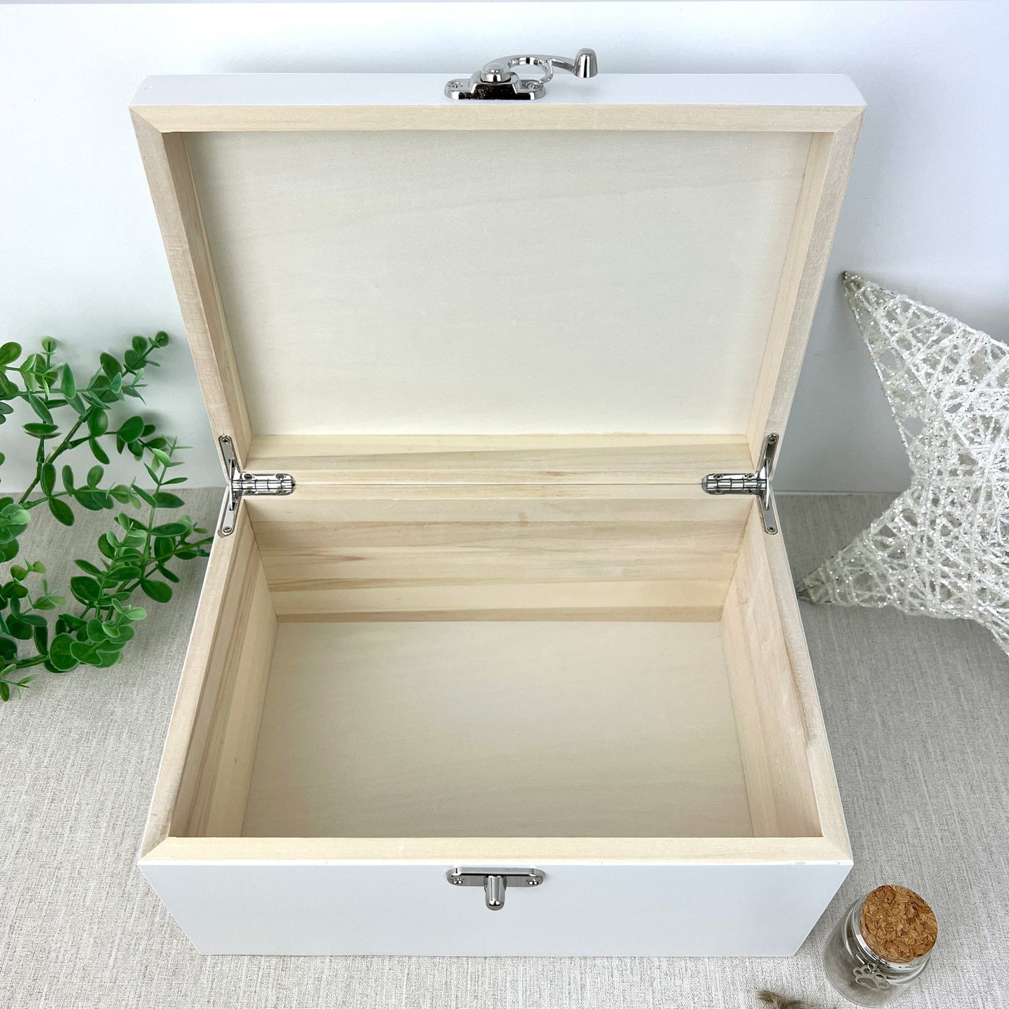 Personalised White Wooden Sketch Pet Memorial Keepsake Box - 3 Sizes (22cm | 27cm | 30cm)