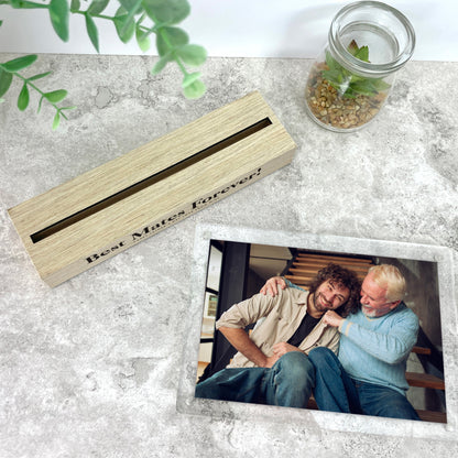 Personalised Any Message Bold Text Wooden Base 6x4" Photo Frame