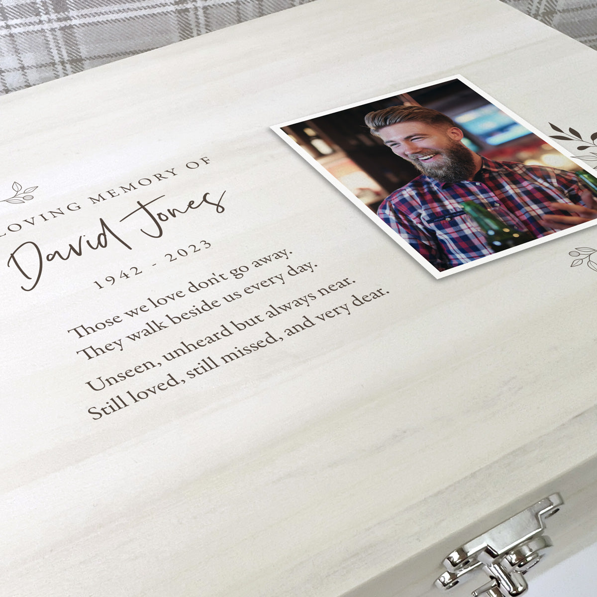 Personalised Luxury Wooden One Photo Keepsake Large 34cm Memory Box