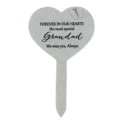 Heart Shaped Graveside Stake- Grandad