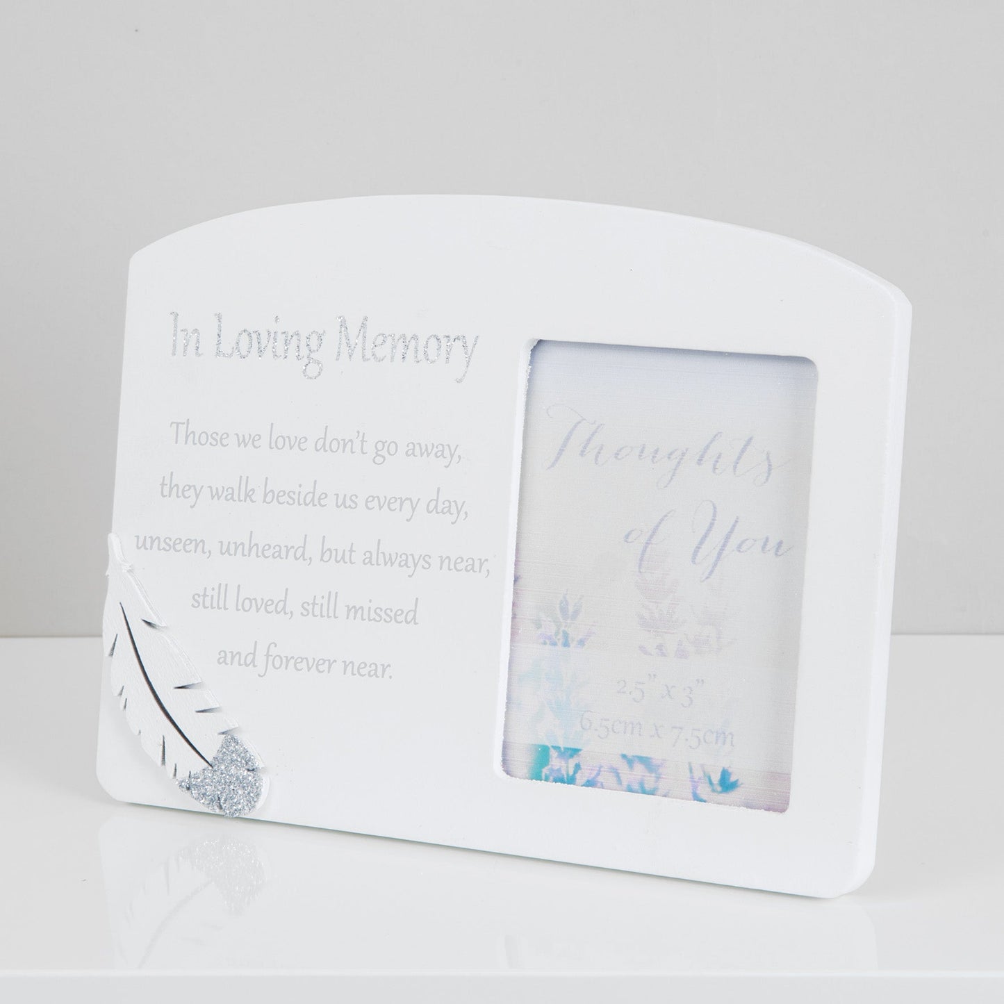 White Wooden Sentimental Memorial Photo Frame - In Loving Memory