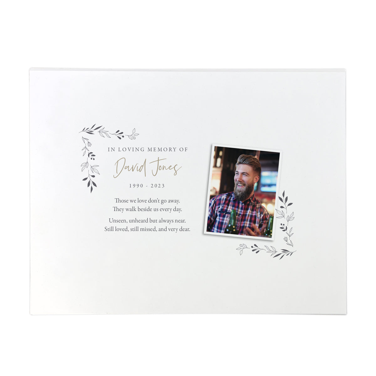 Personalised One Photo Keepsake Memory Box