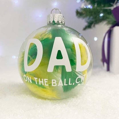 Personalised Sporting Club Colours Glass Christmas Bauble