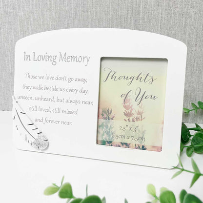 White Wooden Sentimental Memorial Photo Frame - In Loving Memory