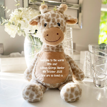 Personalised Keepsake Comfort Giraffe