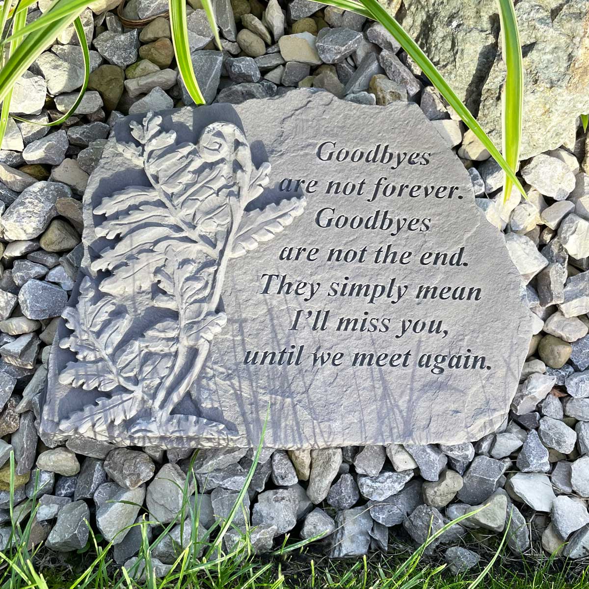 'Goodbyes Are Not Forever' Large Outdoor Memorial Stone