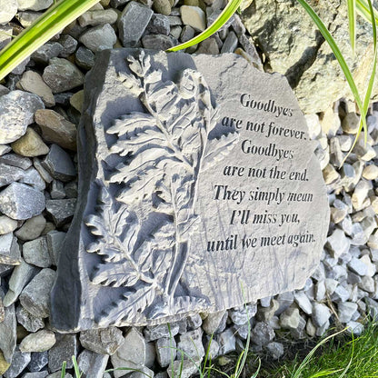 'Goodbyes Are Not Forever' Large Outdoor Memorial Stone