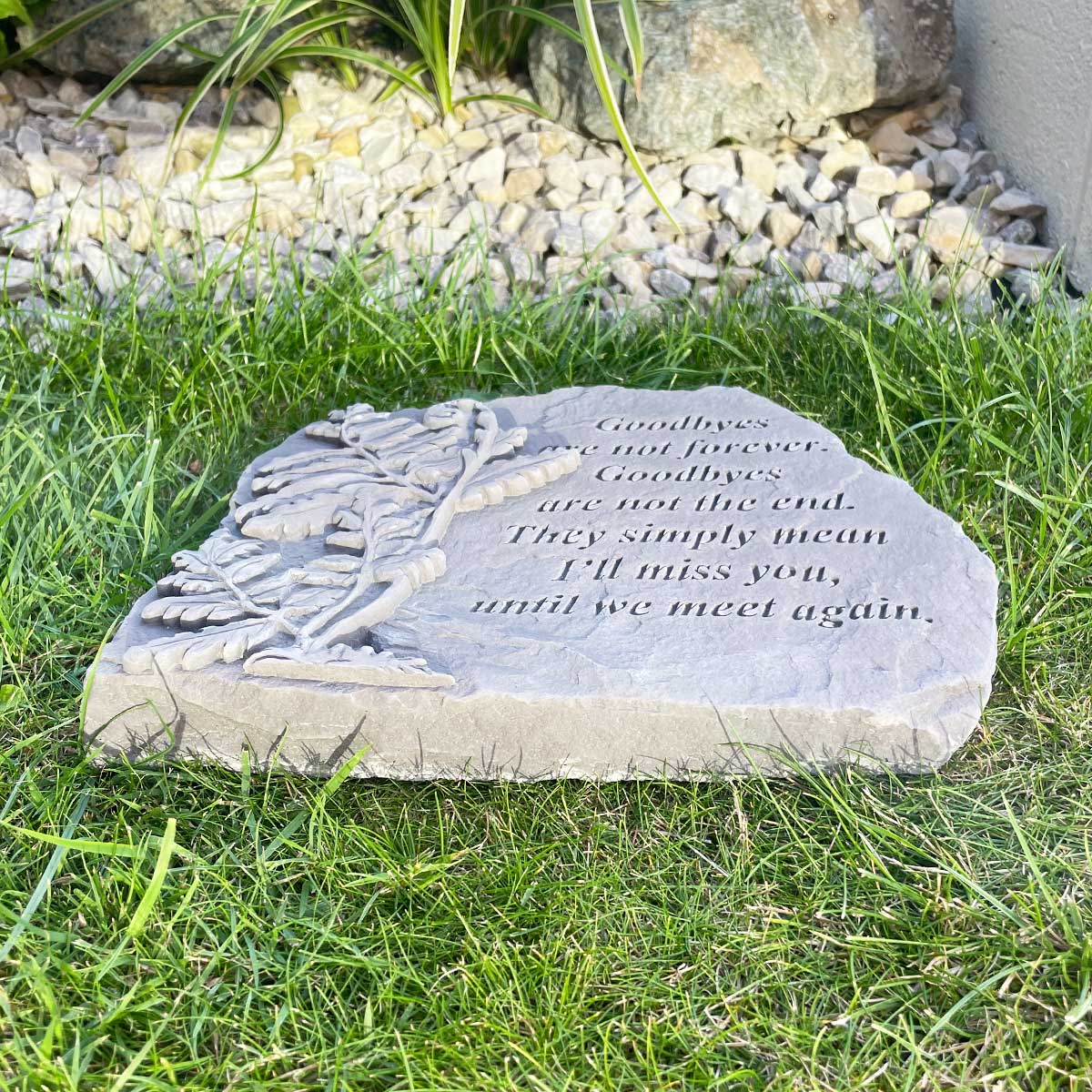 'Goodbyes Are Not Forever' Large Outdoor Memorial Stone